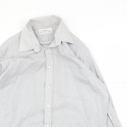 St Michael Mens Grey    Button-Up Size 15.5