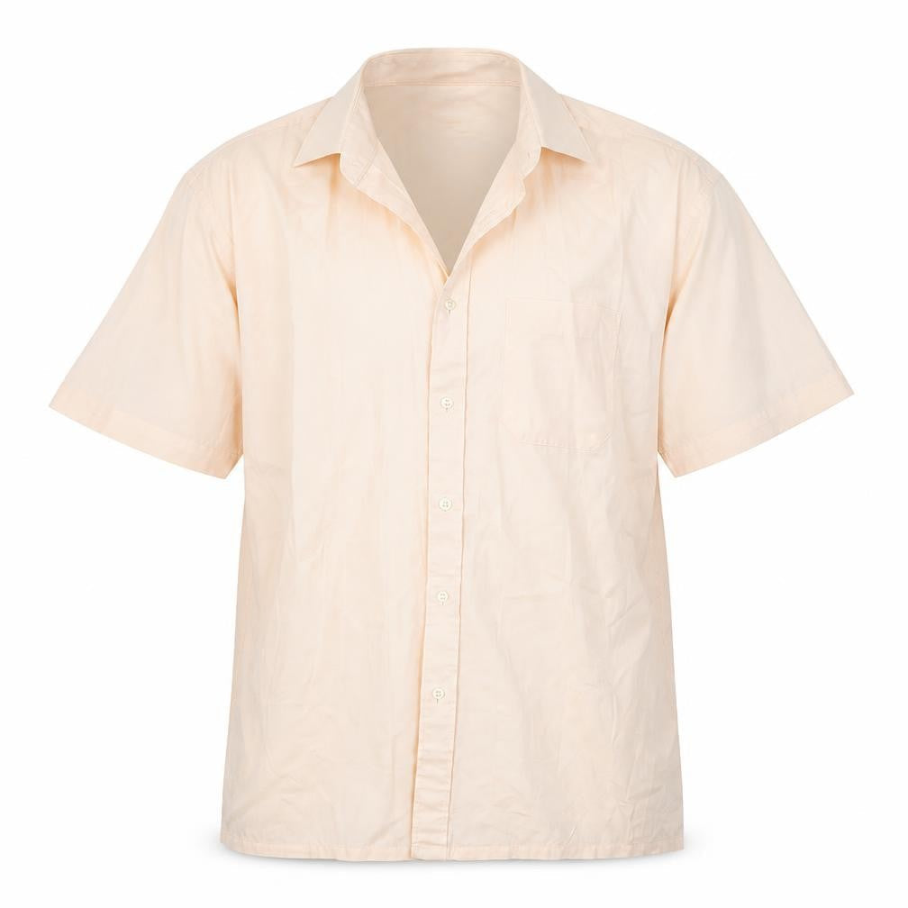 Mens UK Size 16.5 BHS Pink  Button-Up Short Sleeve Casual Shirt