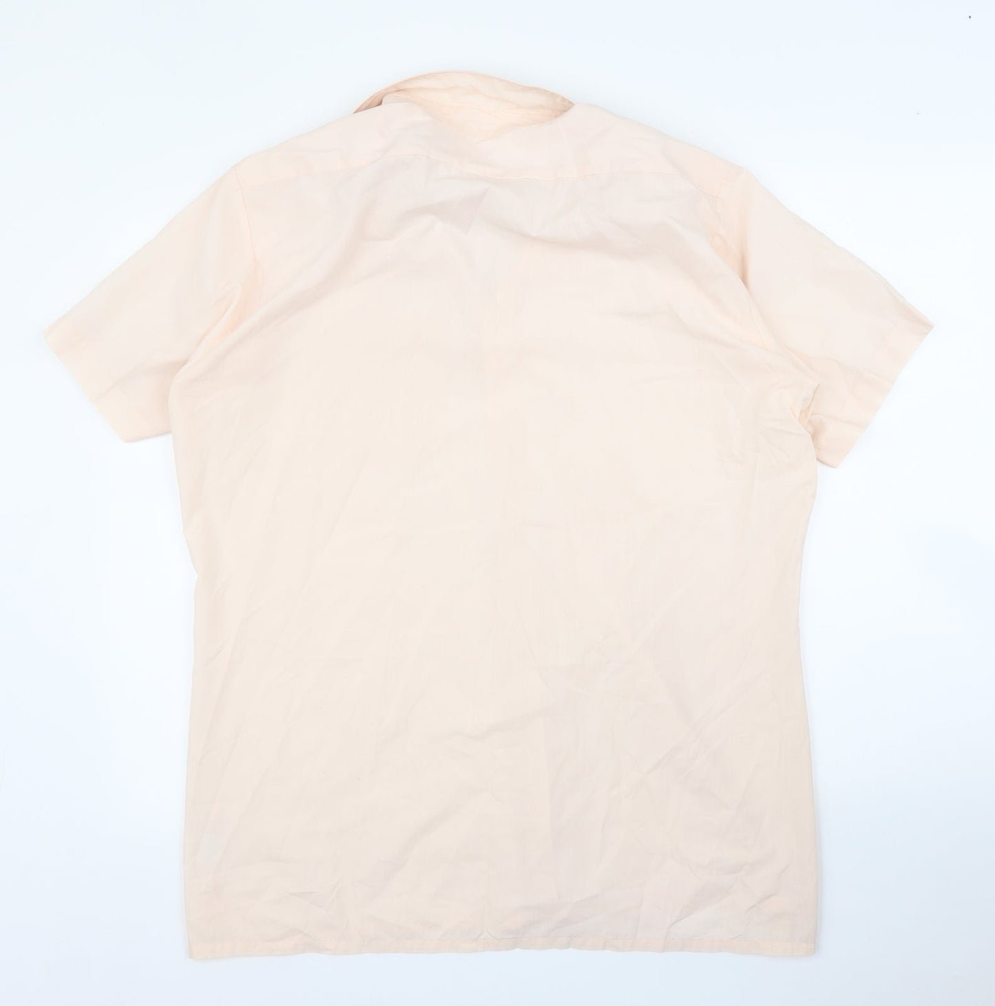 Mens UK Size 16.5 BHS Pink  Button-Up Short Sleeve Casual Shirt