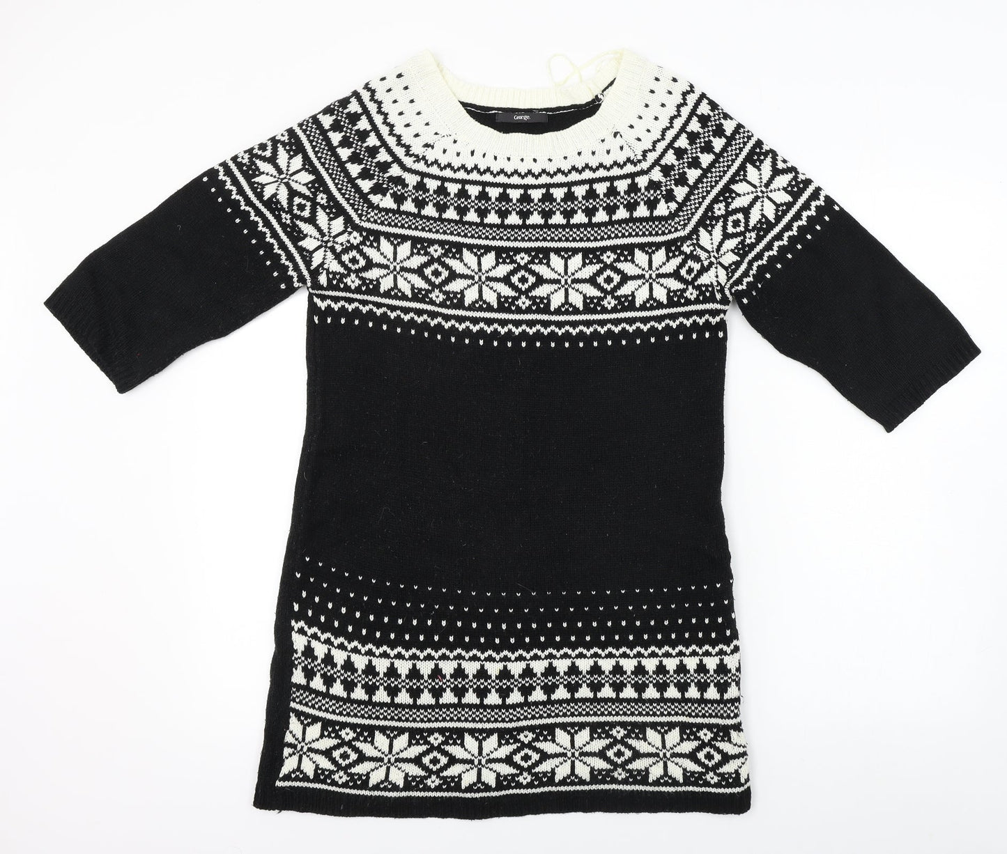 George  Womens Black Geometric  Jumpsuit One-Piece Size 12