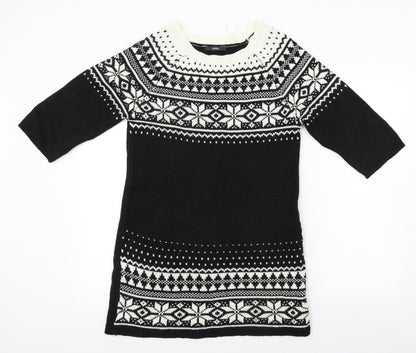 George  Womens Black Geometric  Jumpsuit One-Piece Size 12