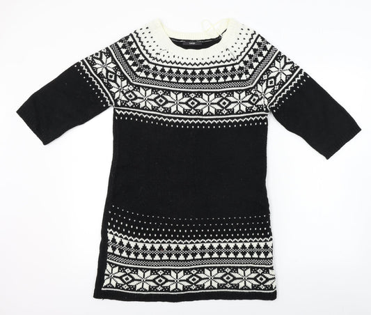 George  Womens Black Geometric  Jumpsuit One-Piece Size 12