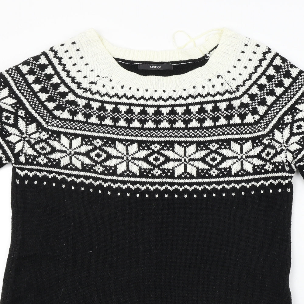 George  Womens Black Geometric  Jumpsuit One-Piece Size 12