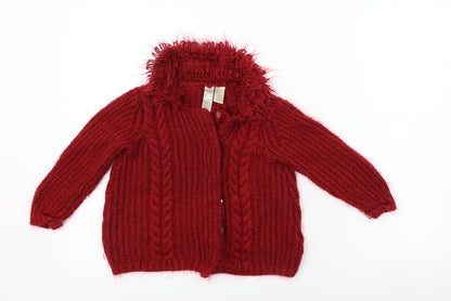 Strawberry Faire  Girls Red   Cardigan Jumper Size 4 Years