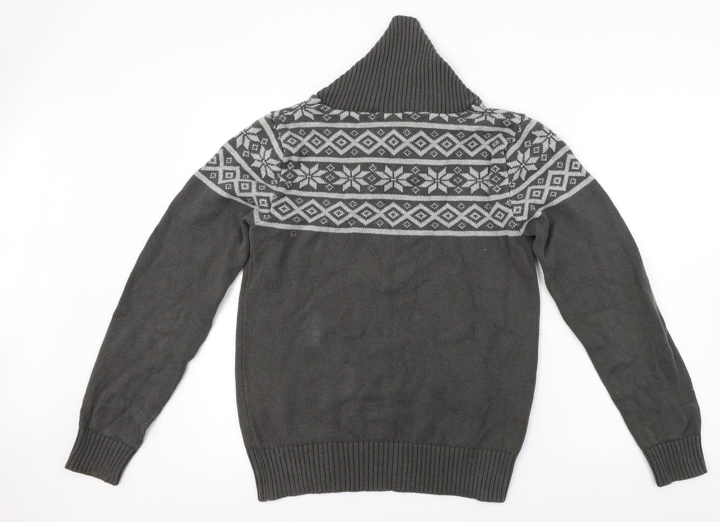 Cedar Wood State  Mens Grey Geometric  Pullover Jumper Size S