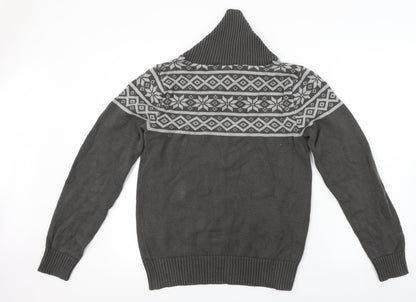 Cedar Wood State  Mens Grey Geometric  Pullover Jumper Size S