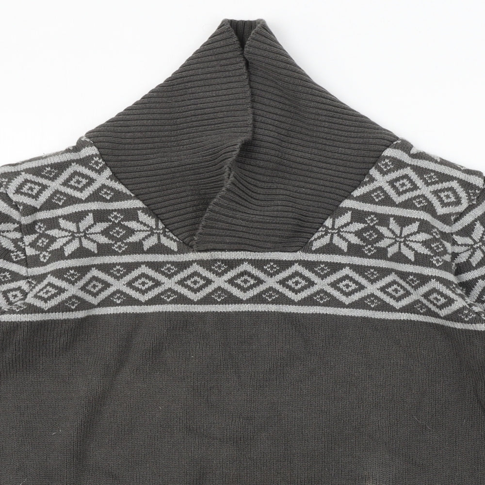 Cedar Wood State  Mens Grey Geometric  Pullover Jumper Size S