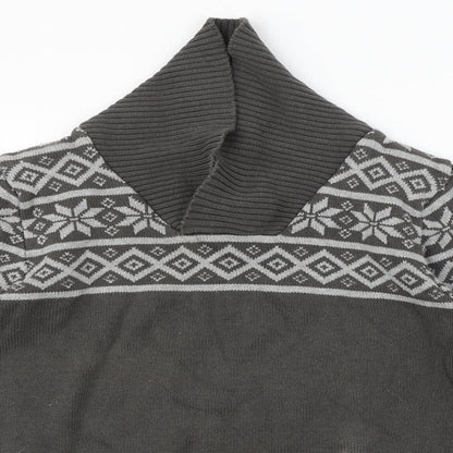 Cedar Wood State  Mens Grey Geometric  Pullover Jumper Size S