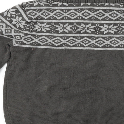 Cedar Wood State  Mens Grey Geometric  Pullover Jumper Size S