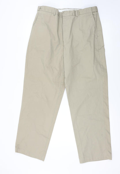 Mens UK Size 36 in Simon Taylor Regular Fit Cargo Beige Trousers