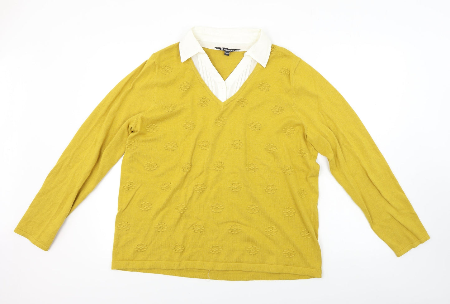 Womens UK Size 20 Bonmarché Yellow Pullover Jumper