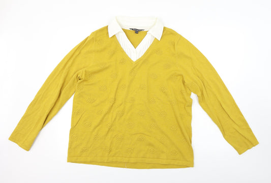 Womens UK Size 20 Bonmarché Yellow Pullover Jumper