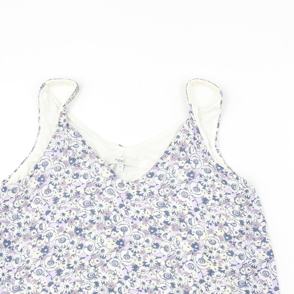 Womens UK Size 10 NEXT White Basic Tank