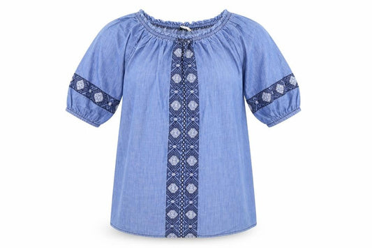 Front view of Tu women’s blue a-line, size UK 10