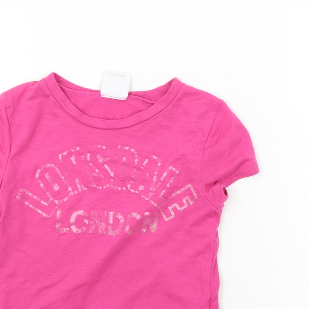 Lonsdale  Girls Pink   Basic T-Shirt Size 9-10 Years