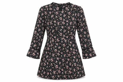 H&M  Womens Black Floral  A-Line  Size 6