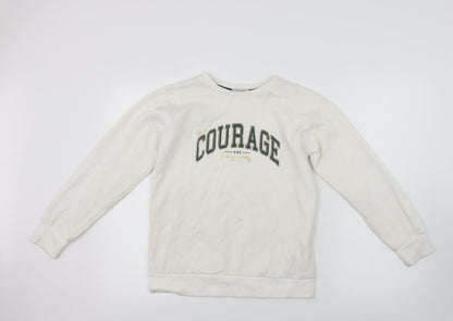 Primark  Girls White   Pullover Jumper Size 11-12 Years