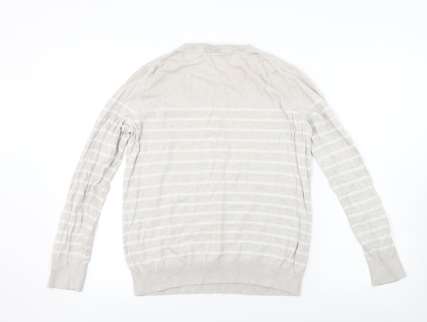 Gap Mens Beige Striped  Pullover Jumper Size M