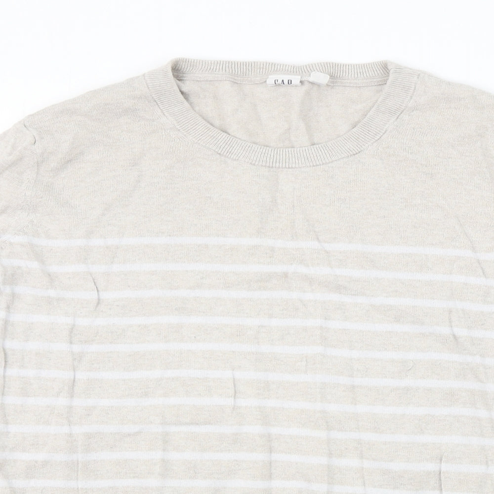 Gap Mens Beige Striped  Pullover Jumper Size M