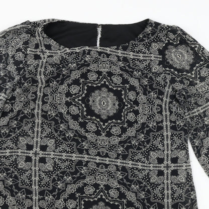 Atmosphere  Womens Black Geometric  A-Line  Size 10