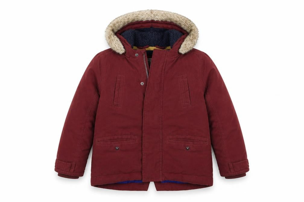 Front view of Marks & Spencer boys’ brown jacket coat, size 4XL