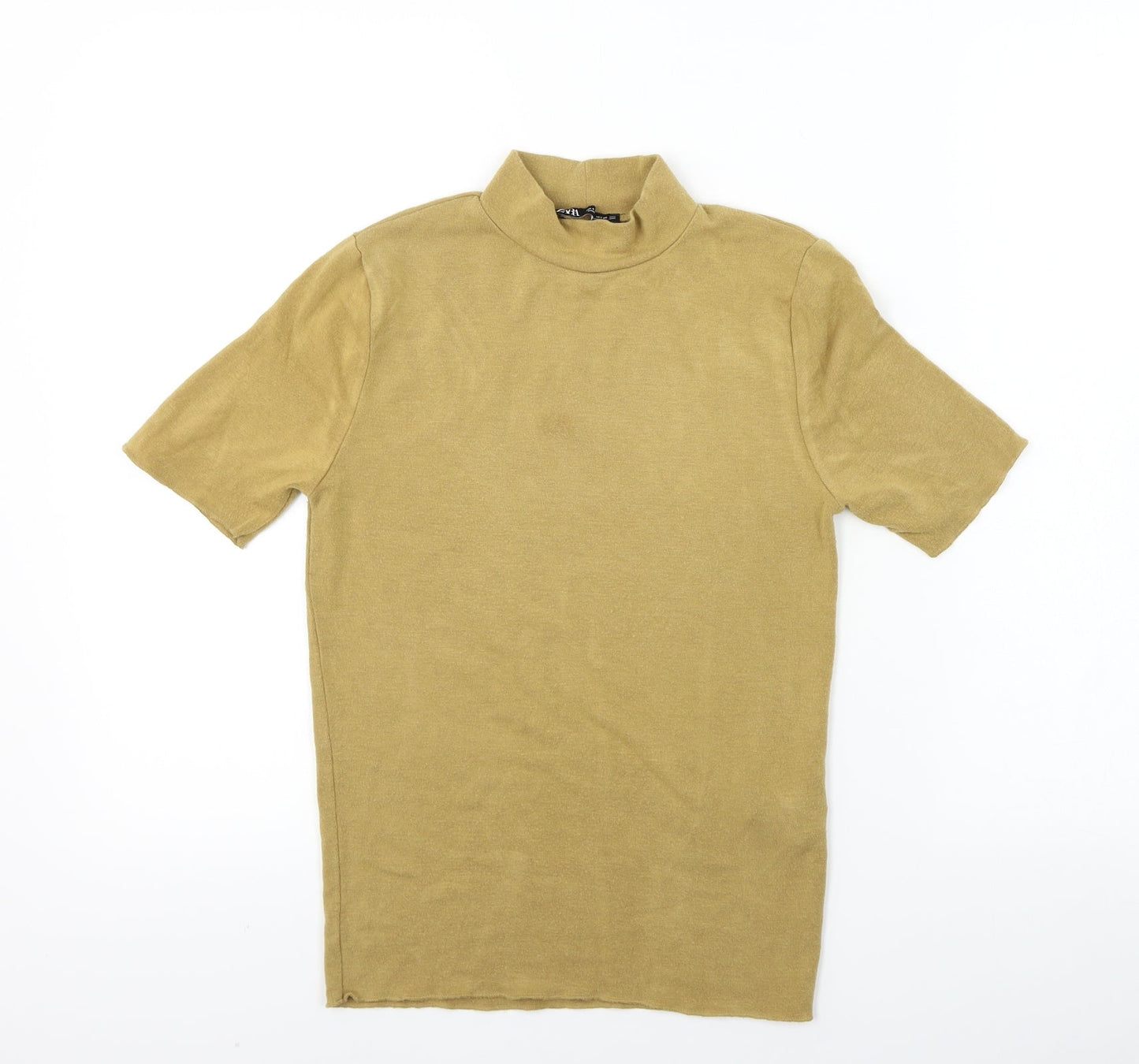 Womens UK Size S Zara Brown Basic T-Shirt