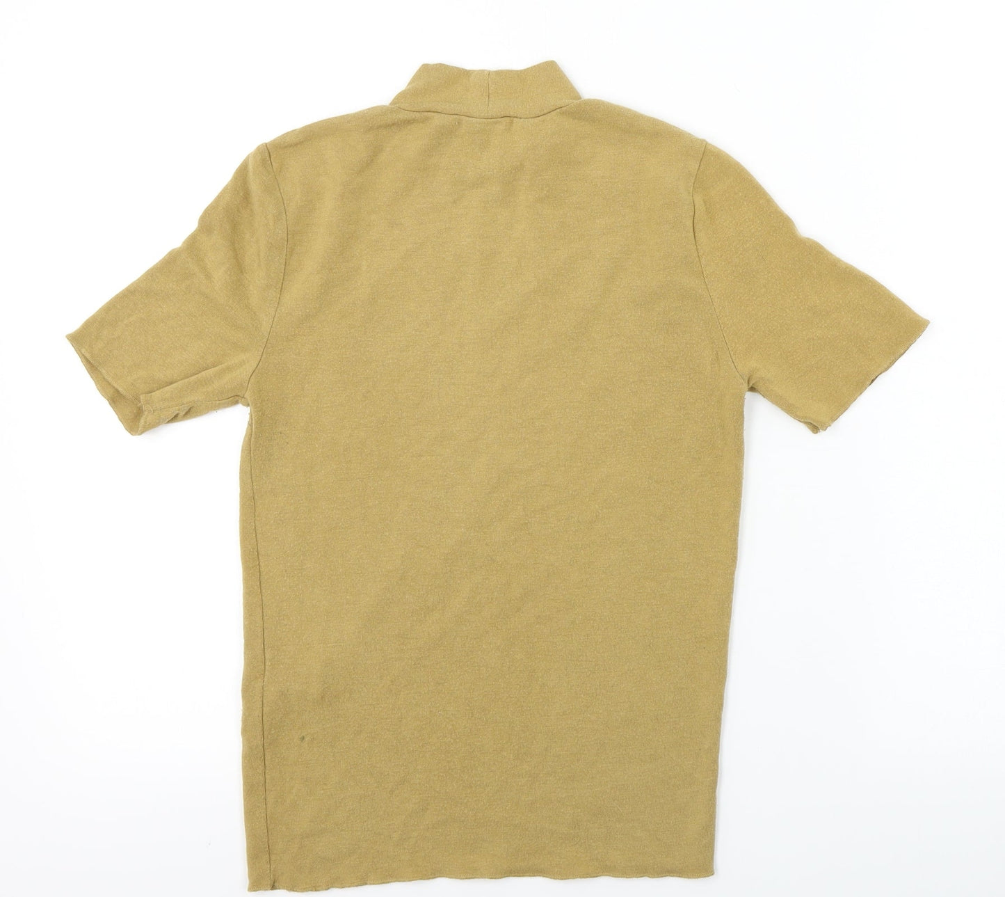 Womens UK Size S Zara Brown Basic T-Shirt