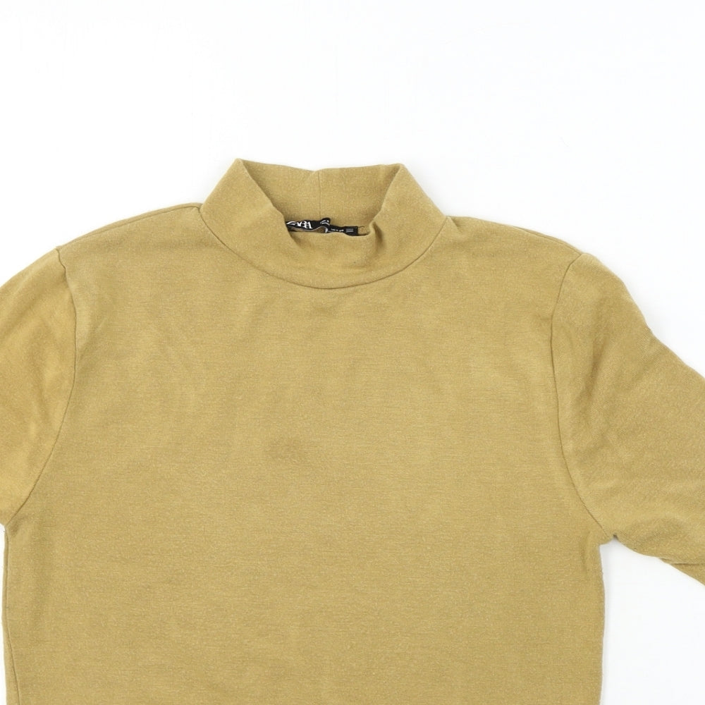 Womens UK Size S Zara Brown Basic T-Shirt