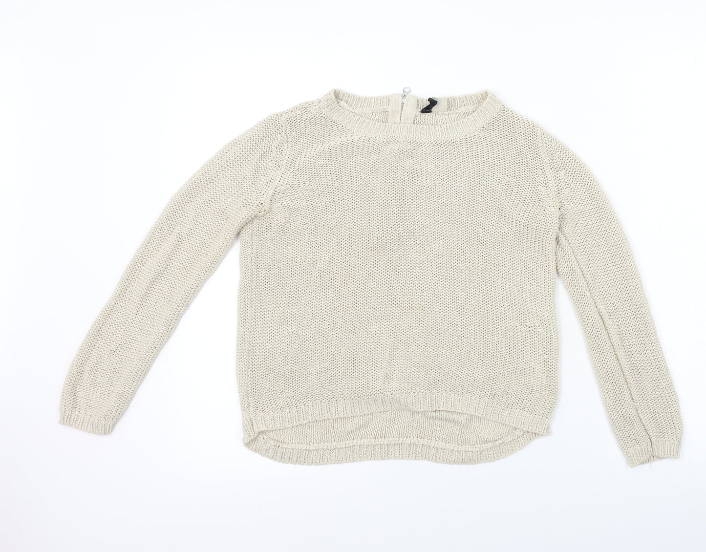 Womens UK Size XS H&M Beige Pullover Jumper