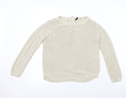 Womens UK Size XS H&M Beige Pullover Jumper