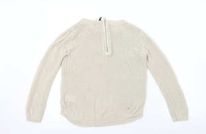 Womens UK Size XS H&M Beige Pullover Jumper