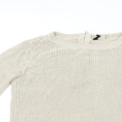 Womens UK Size XS H&M Beige Pullover Jumper
