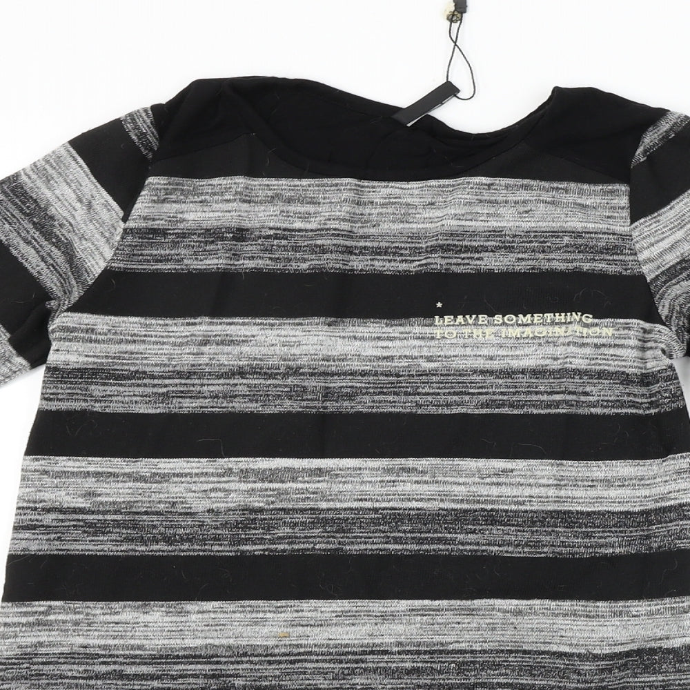Womens UK Size S Stradivarius Grey Basic T-Shirt