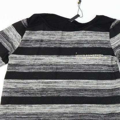 Womens UK Size S Stradivarius Grey Basic T-Shirt