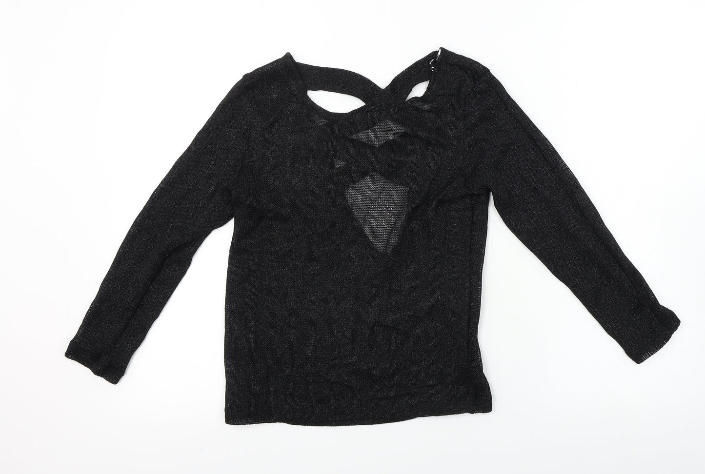 Womens UK Size XS H&M Black Basic T-Shirt
