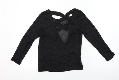 Womens UK Size XS H&M Black Basic T-Shirt