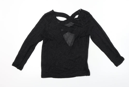 Womens UK Size XS H&M Black Basic T-Shirt