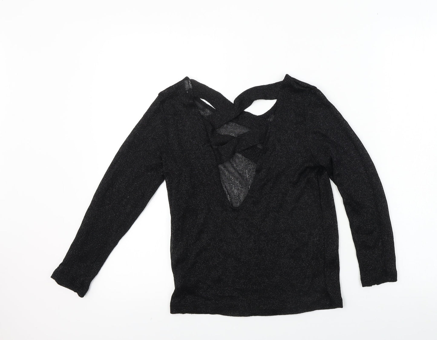 Womens UK Size XS H&M Black Basic T-Shirt