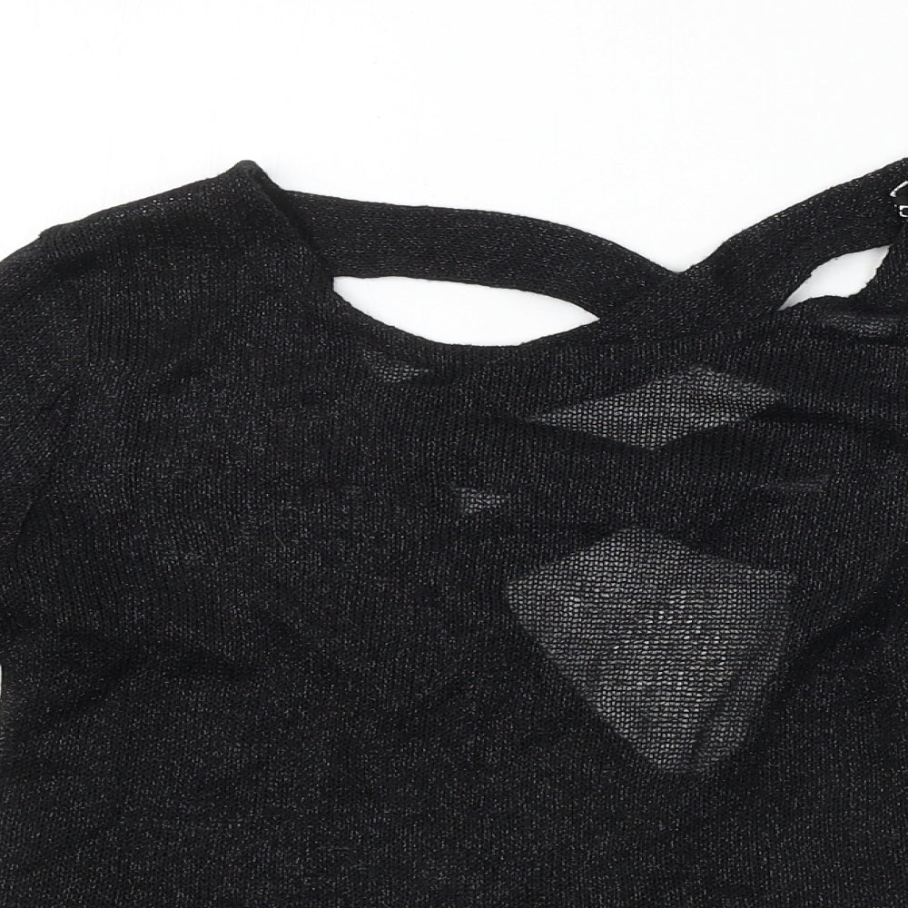 Womens UK Size XS H&M Black Basic T-Shirt