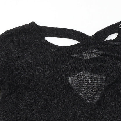 Womens UK Size XS H&M Black Basic T-Shirt