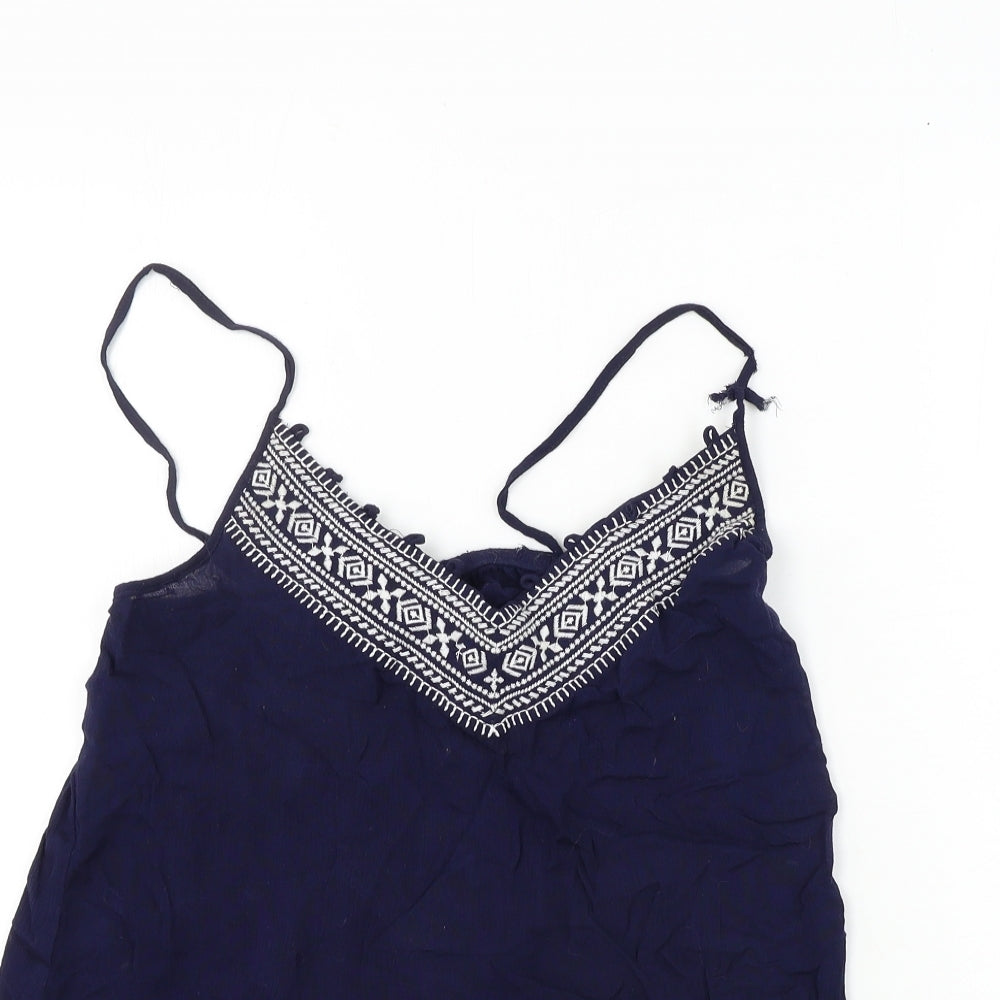 George  Womens Blue Paisley  Basic Tank Size 8