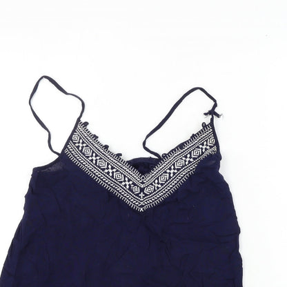 George  Womens Blue Paisley  Basic Tank Size 8