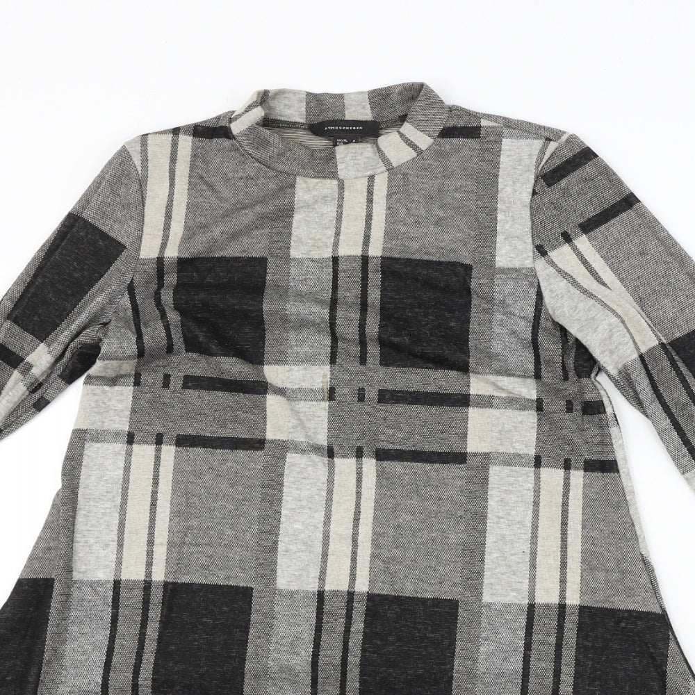 Atmosphere  Womens Grey Check  A-Line  Size 8