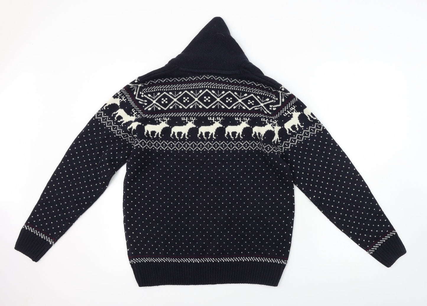 NEXT Mens Blue Geometric  Pullover Jumper Size M