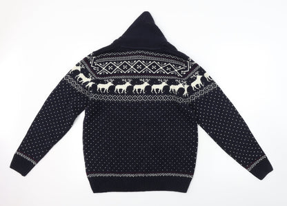 NEXT Mens Blue Geometric  Pullover Jumper Size M