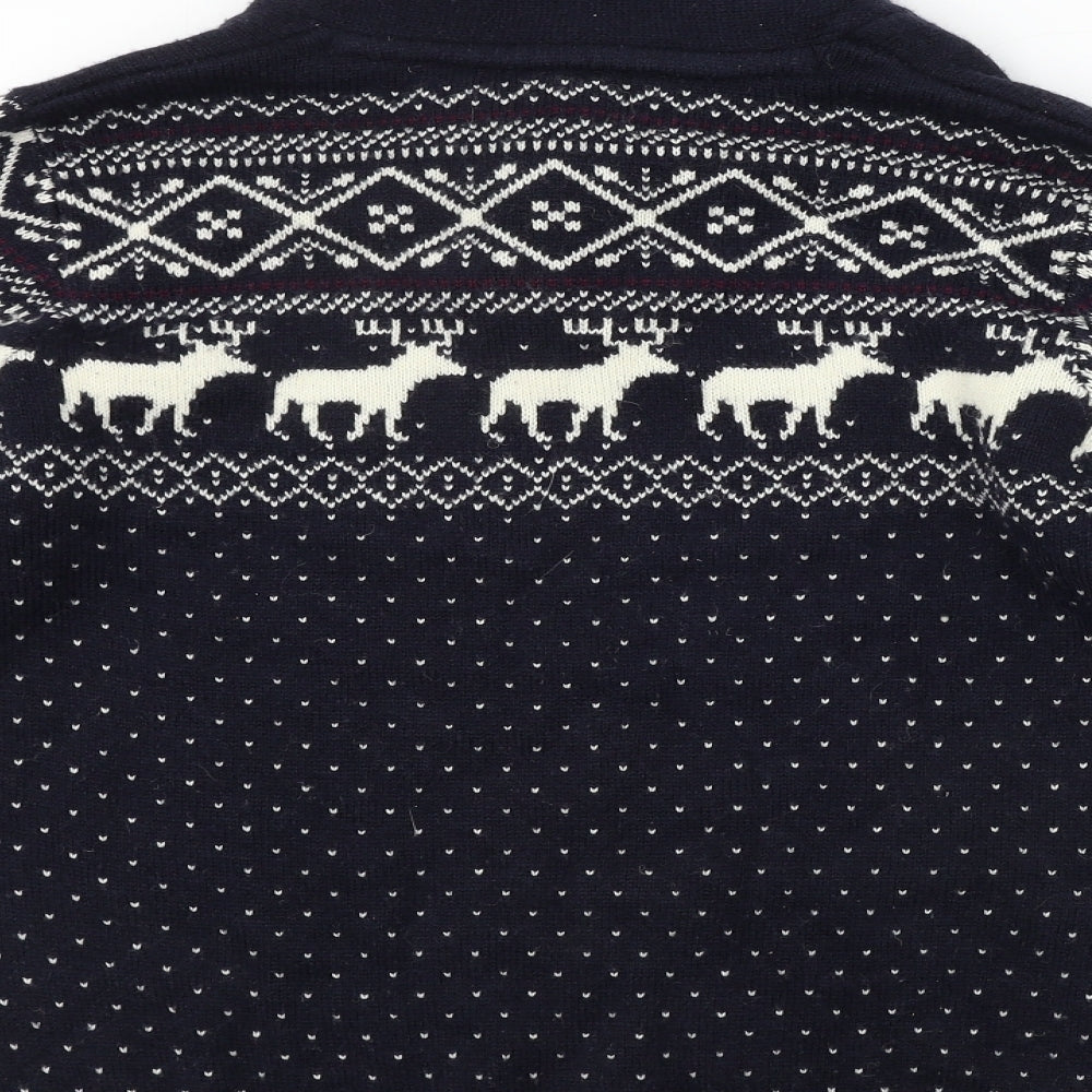 NEXT Mens Blue Geometric  Pullover Jumper Size M