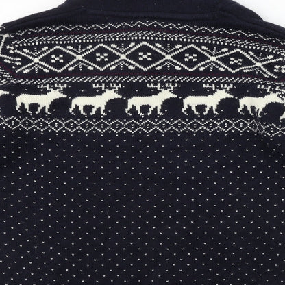 NEXT Mens Blue Geometric  Pullover Jumper Size M