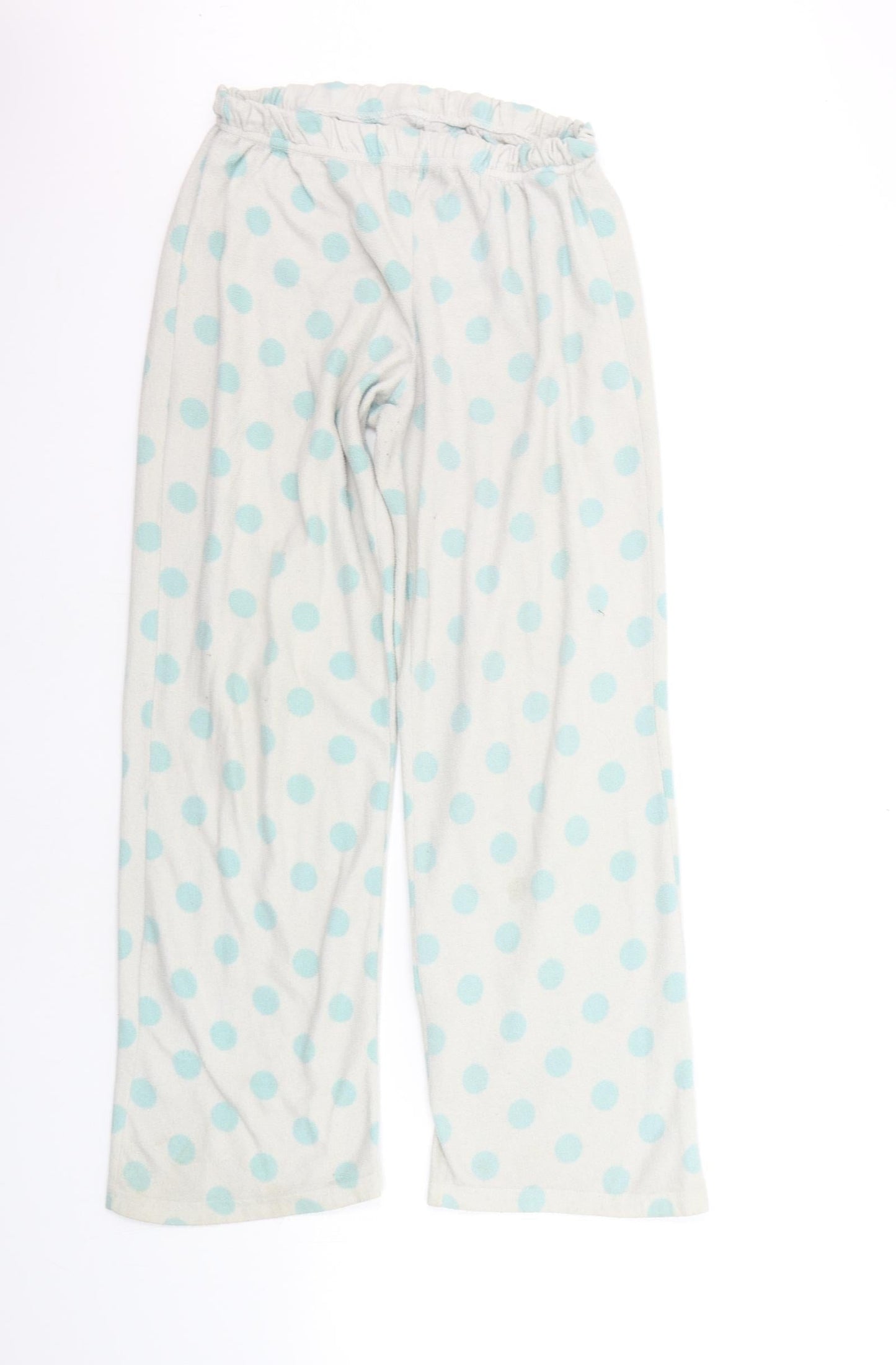 F&F Womens White Polka Dot  Top Pyjama Pants Size 8