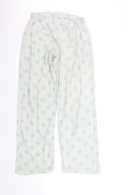 F&F Womens White Polka Dot  Top Pyjama Pants Size 8