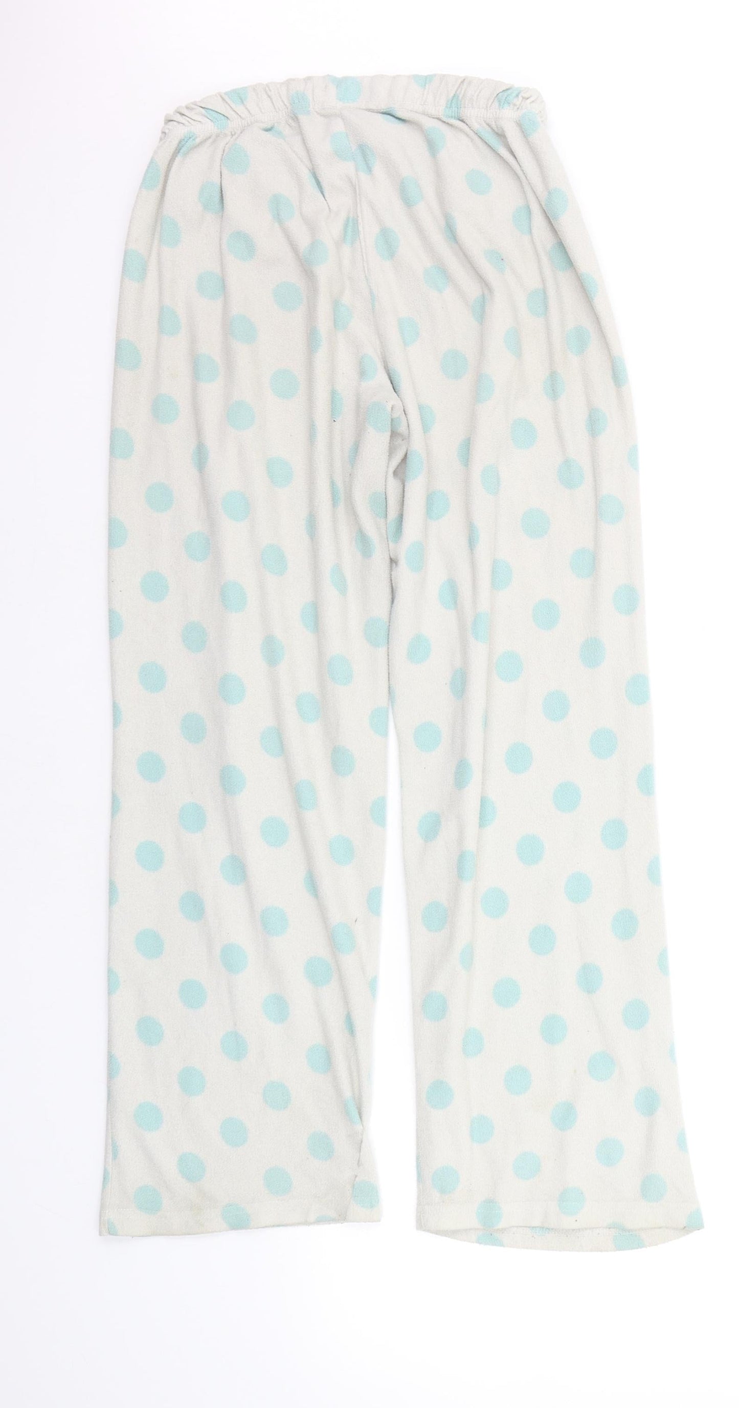 F&F Womens White Polka Dot  Top Pyjama Pants Size 8